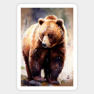 Arctic Brown Bear - Watercolor Paint Magnet